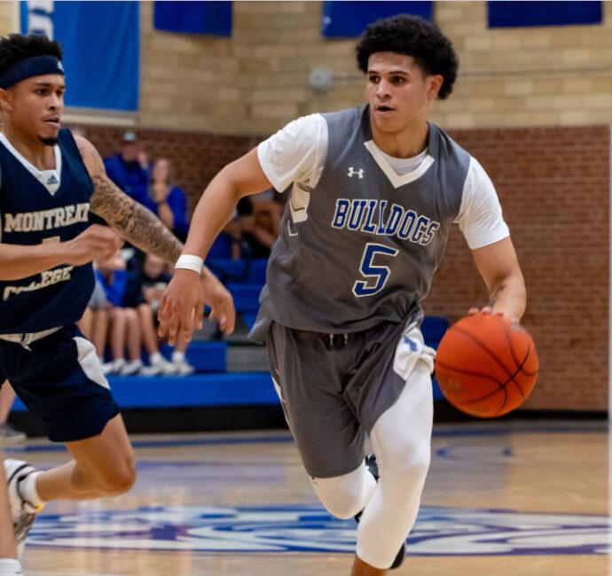 student athlete in a basketball game