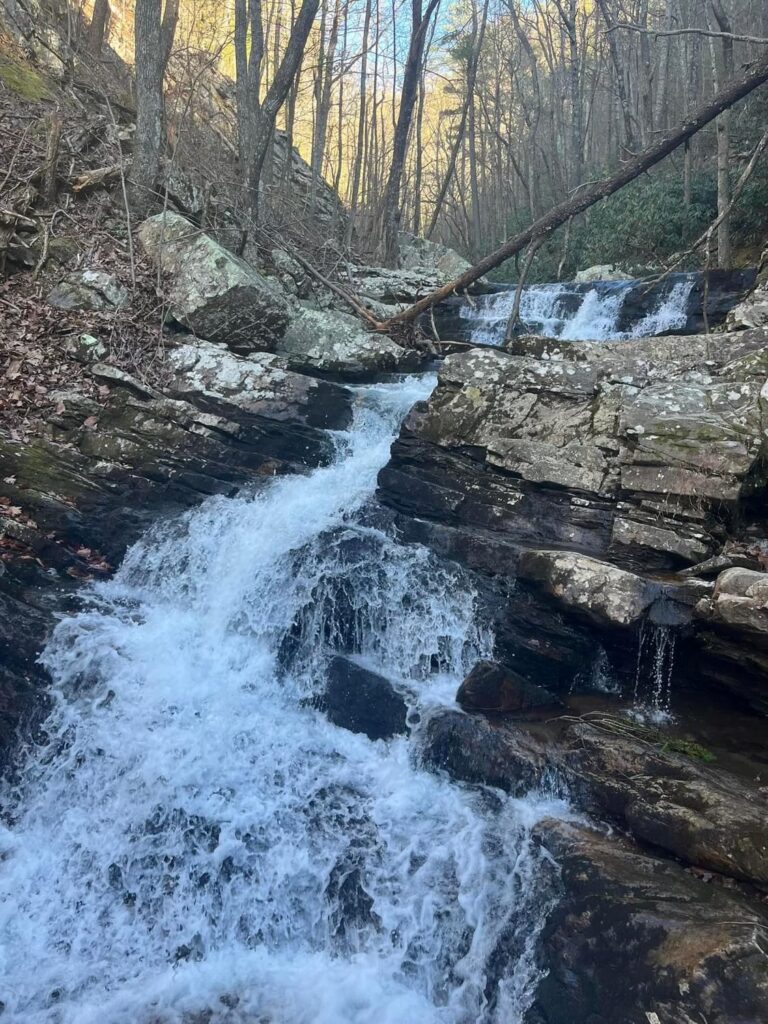 outdoor club goes hiking in mountains of Cherokee Forest