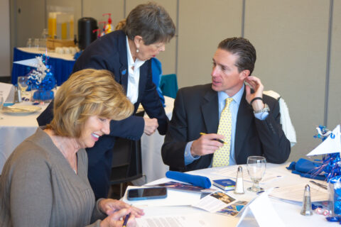 Visitors at an event in Colloms Campus Center