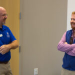 Dean Mashburn in conversation with a Tennessee Wesleyan alum