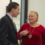 Tennessee Wesleyan guests in conversation in Johnson Event Center