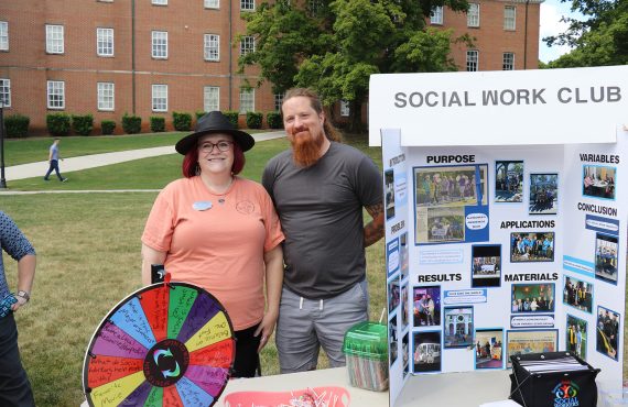 Social Work Club presenting for organization fair
