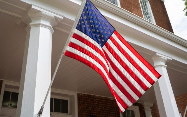 American flag at Old College